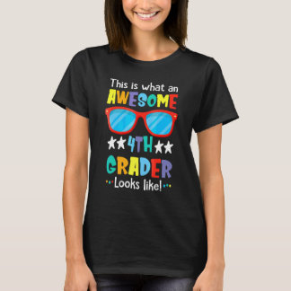 T-shirt Retour à l'école 4e année Génial élève de quatrièm