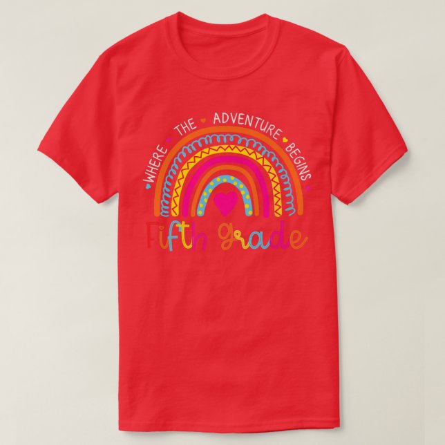 T-shirt Retour À L'École 5E Année Où L'Aventure (Design devant)