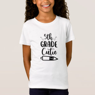 T-Shirt Retour à l'école 5e classe Typographie