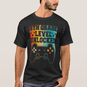T-shirt Retour à l'école 5e niveau jeu vidéo déverrouillé