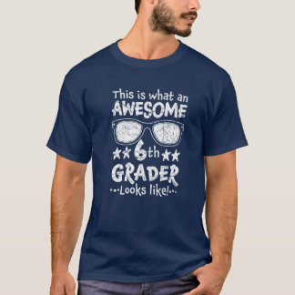 T-shirt Retour À L'École 6E Année Super Sixième Niveau