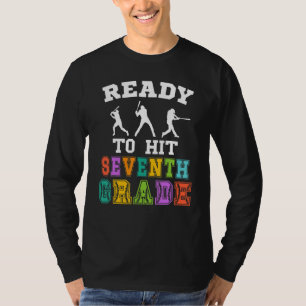 T-shirt Retour À L'École Baseball Prêt À Atteindre La Sept