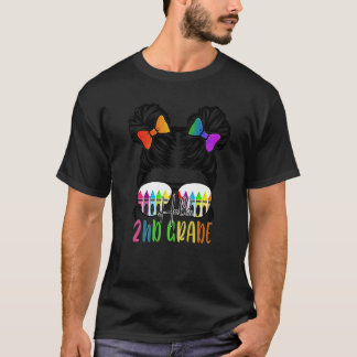T-shirt Retour à l'école Bonjour 2e année Deuxième Chignon