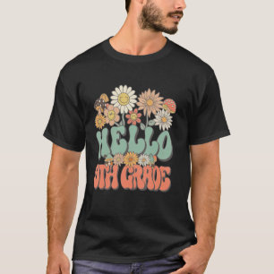 T-shirt Retour à l'école Bonjour 9e année Daisy Groovy Ens