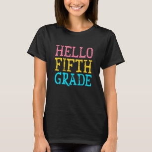 T-shirt Retour à l'école Bonjour élève de cinquième année