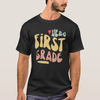 T-shirt Retour à l'école Bonjour Enseignant Première Année