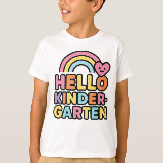 T-shirt Retour à l'école Bonjour enseignante de maternelle