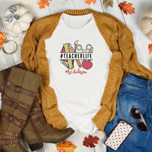 T-shirt Retour à l'école Chemises pour enseignants #vie d' (Créateur téléchargé)