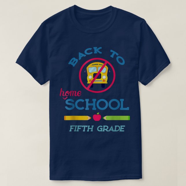 T-shirt Retour À L'École D'Accueil - 5e Année Élèves 1 (Design devant)