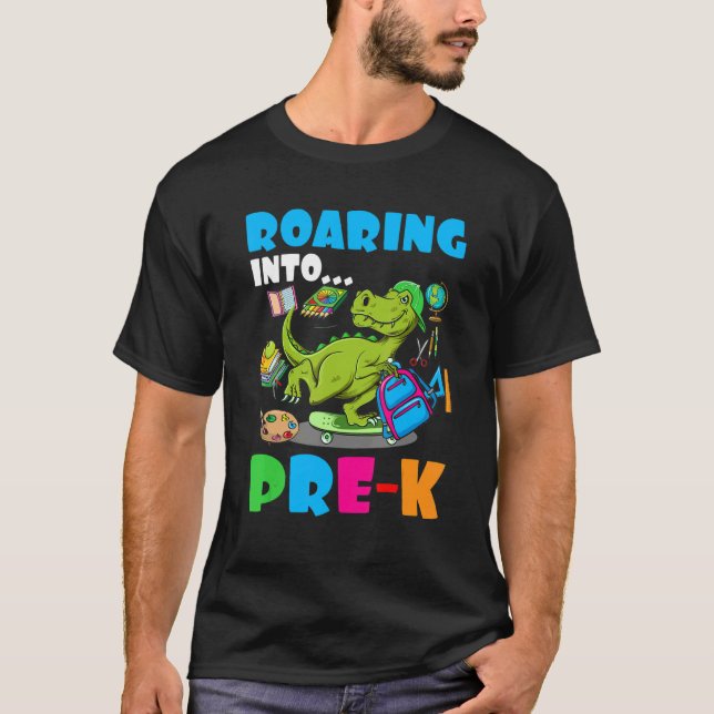T-shirt Retour À L'École De Bo En Dinosaure Pré-K (Devant)