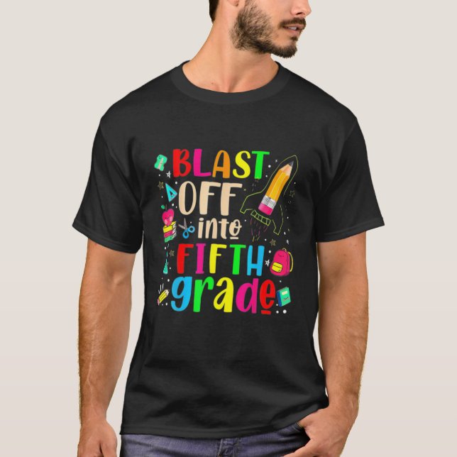T-shirt Retour À L'École En 5Ème Année Pour (Devant)