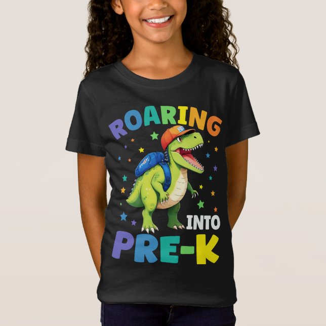 T-Shirt Retour À L'École En Dinosaure Pré-K (Devant)