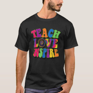 T-shirt Retour à l'école Enseigner Amour Inspirer Rétro En