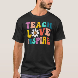 T-shirt Retour À L'École Enseigner L'Amour Inspirer Retro