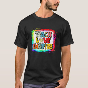 T-shirt Retour à l'école Enseigner l'amour Inspirer Rétro