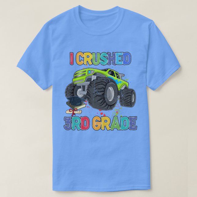 T-shirt Retour À L'École Funny Monster Camion J'Ai Écrasé  (Design devant)