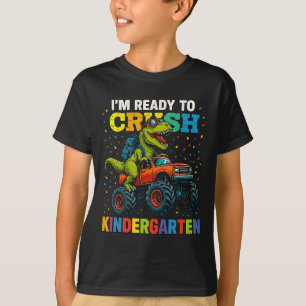 T-shirt Retour à l'école garçon dinosaure je suis prêt à é