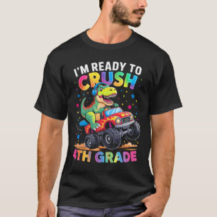 T-shirt Retour à l'école Garçons Dinosaure Je suis prêt à 