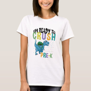 T-shirt Retour à l'école Je suis prêt à écraser le dinosau