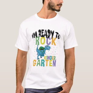 T-shirt Retour à l'école Je suis prêt à rocher le dinosaur