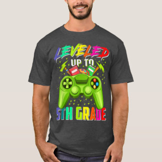 T-shirt Retour À L'École Jeu De 5E Année Niveau Jusqu'À Ci