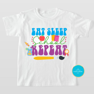 T-Shirt Retour À L'École Mangez Le Sommeil À L'École Répét