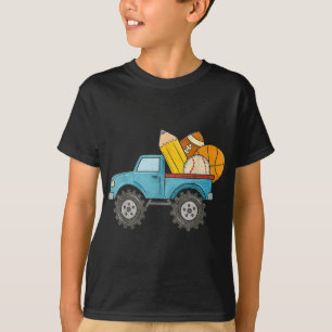 T-shirt Retour À L'École Monster Camion Baseball Football 