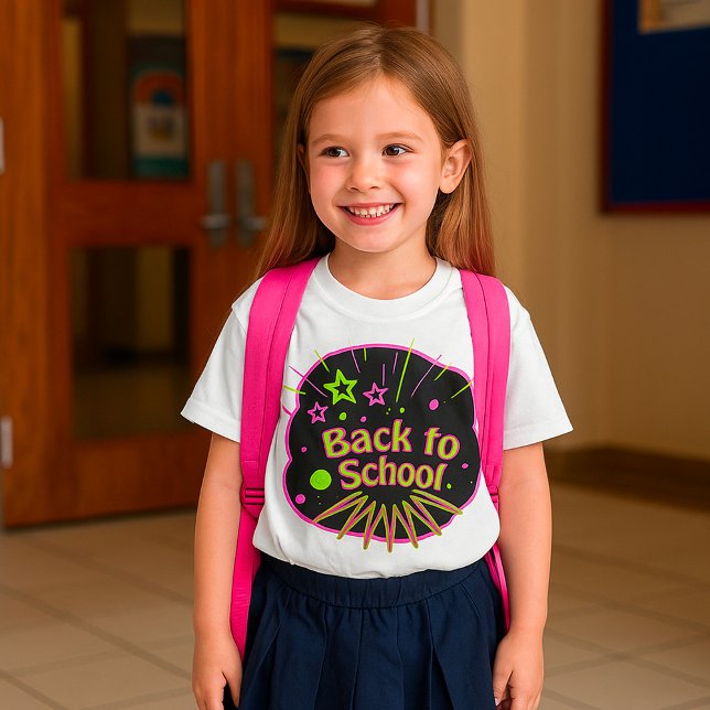 T-shirt Retour à l'école Neon Pop Art Bright Classroom (Créateur téléchargé)