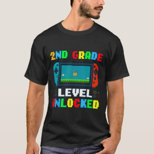 T-shirt Retour à l'école Niveau 2e année Débloqué Enfants