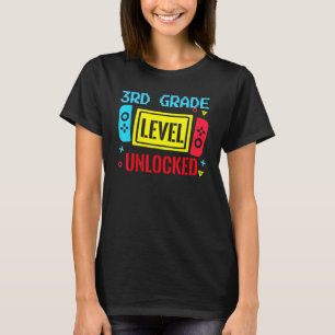 T-shirt Retour à l'école Niveau 3e année Jeu vidéo débloqu