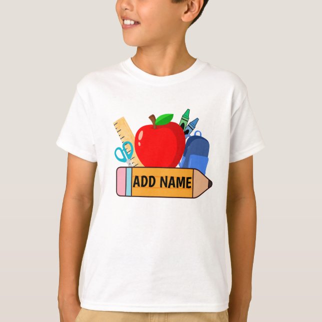 T-shirt Retour à l'école Nom de la chemise - Enfants perso (Devant)