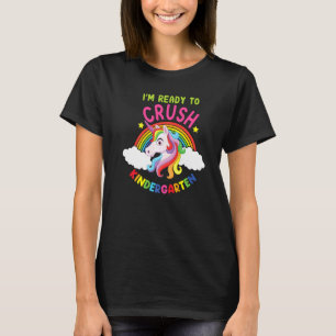 T-shirt Retour À L'École Prêt À Écraser Maternelle Unicorn
