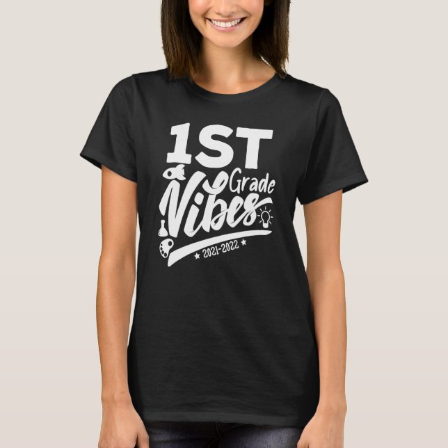 T-shirt Retour À L'École Vibes De 1Ere Année 2021 Première (Devant)