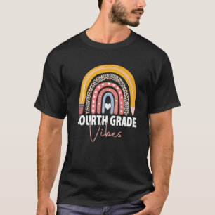 T-shirt Retour À L'École Vibes De 4Ème Année Thé Léopard A