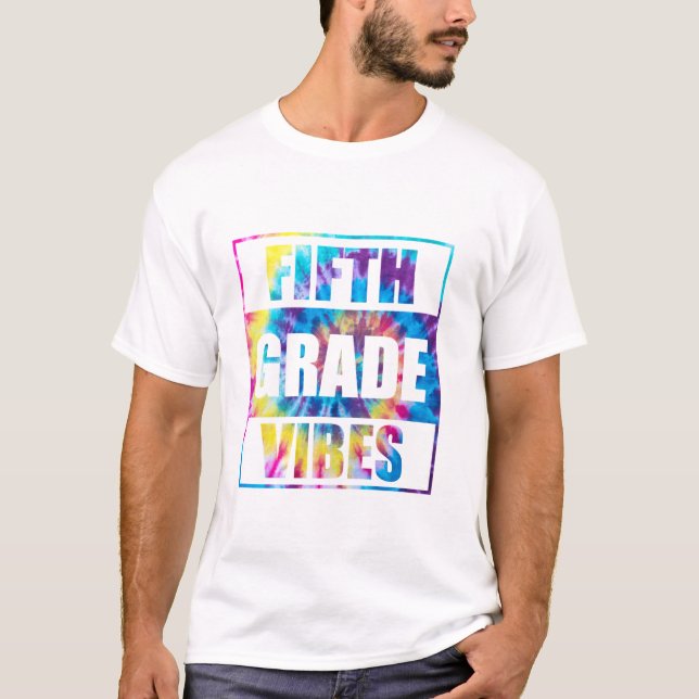 T-shirt Retour À L'École Vibes De 5E Année Premier Jour De (Devant)