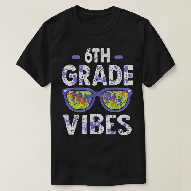 T-shirt Retour À L'École Vibes De 6E Année Chemise, Premie (Design devant)