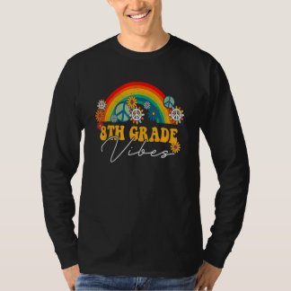 T-shirt Retour À L'École Vibes De 8E Année Arc En Ciel Pre