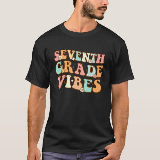 T-shirt Retour à l'école Vibes de septième année Étudiante