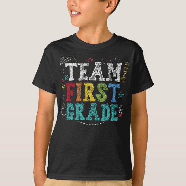 T-shirt Retour À L'Équipe D'École Élève De Première Année  (Devant)