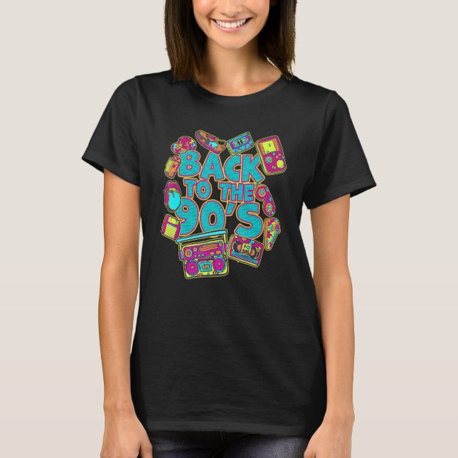 T-shirt Retour Aux Années 90 Retro Costume Party Quatre-vi (Devant)
