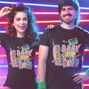 T-shirt Retour aux années 90 Retro Phone et Cassette
