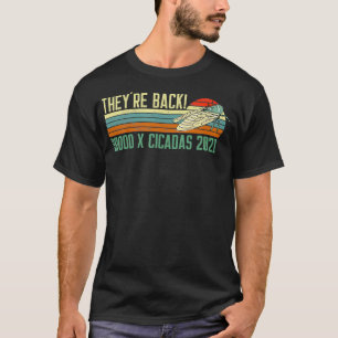 T-shirt Retour Brood X Cicadas 2021 Retro Sunset