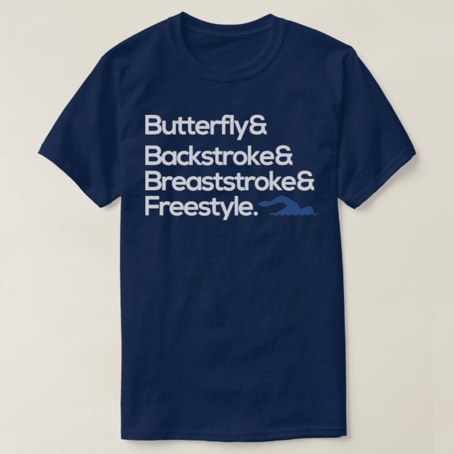 T-shirt retour de papillon course libre nage libre (Design devant)