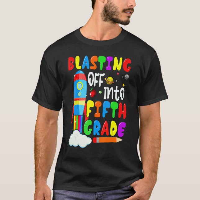 T-shirt Retour En 5E Année À L'École Garçons K (Devant)