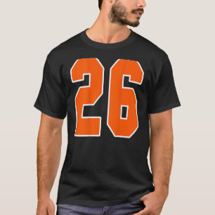 T-shirt Retour Imprimer Orange Sports Bloc Numéro 26 Pour
