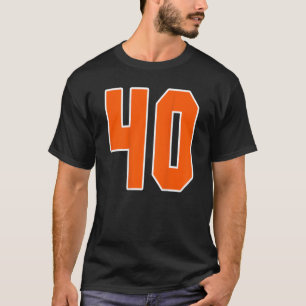 T-shirt Retour Imprimer Orange Sports Bloc Numéro 40 Pour