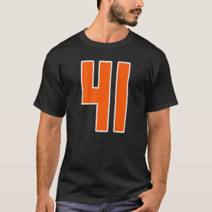 T-shirt Retour Imprimer Orange Sports Bloc Numéro 41 Pour 