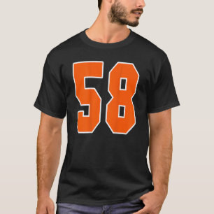 T-shirt Retour Imprimer Orange Sports Bloc Numéro 58 Pour