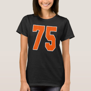 T-shirt Retour Imprimer Orange Sports Bloc Numéro 75 Pour