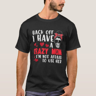 T-shirt Retour J'Ai Une Maman Fou Crâne Lady Sunflower M